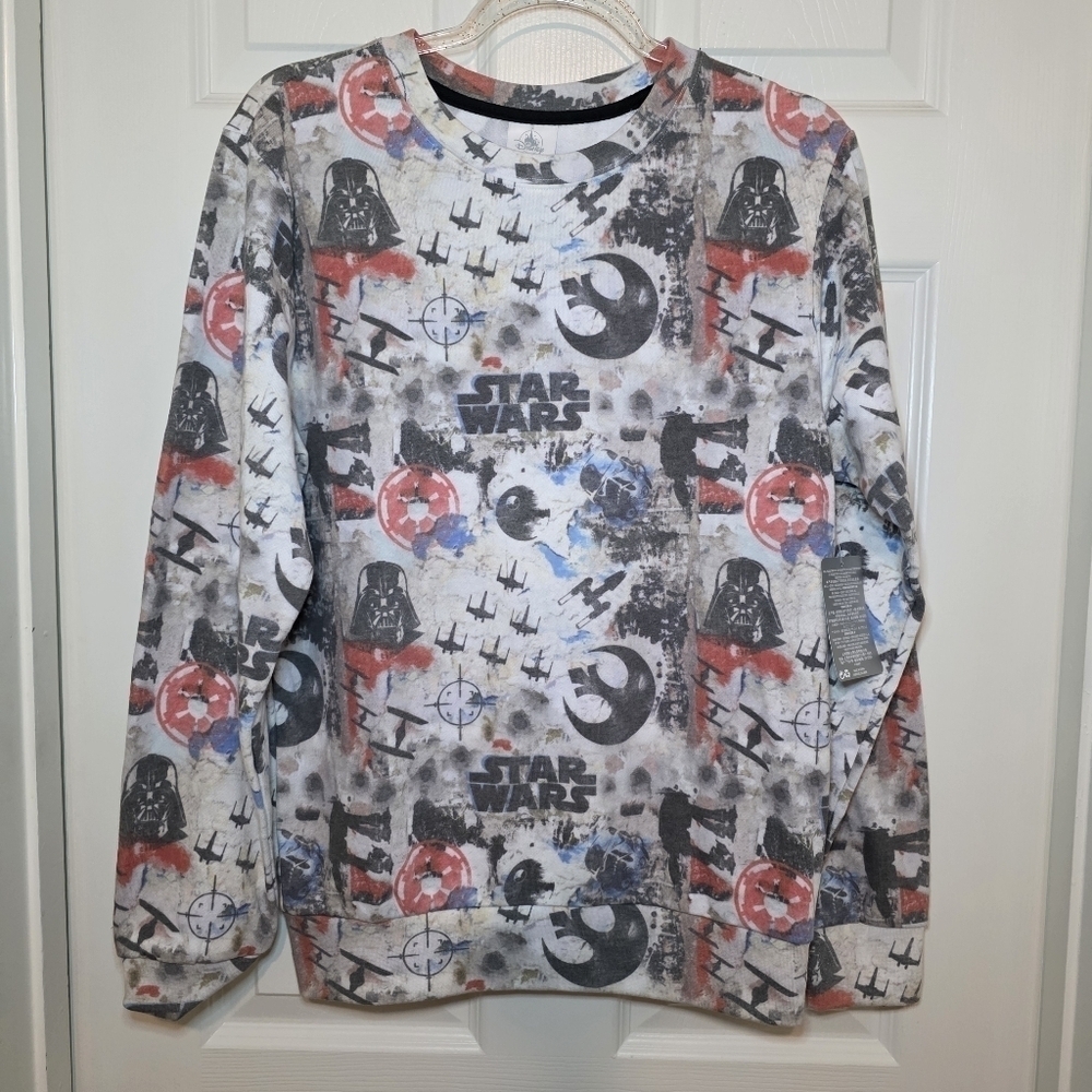 Disney Parks Adult Sweatshirt Gray Black M Star Wars Darth Vader Mens